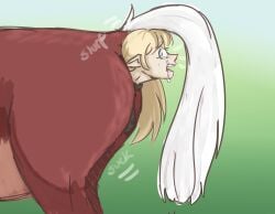 absurd_res anal anal_sex anal_vore artist_request bodily_fluids clenched_anus crying duo epona epona_(tloz) equid equine female female/female feral feral_pred forced hi_res horse mammal neonelf nintendo penetration pony popeyin princess_zelda scared tears the_legend_of_zelda unwilling_vore video_games vore