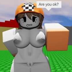 1girls 3d 3d_(artwork) 3d_model ass black_eyes brown_hair chat_bubble completely_nude completely_nude_female cute freckles gloves grey_skin helmet large_breasts long_hair medium_breasts nervous open_mouth pov pov_eye_contact render roblox roblox_avatar roblox_background robloxian sk8tr sk8trgirl smile sneakers tagme tagme_(artist) wide_hips