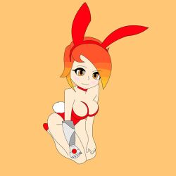 belle_fontiere bunnysuit female_only glitch_productions kneeling playboy playboy_bunny playboy_bunny_costume playboy_bunny_leotard playboy_suit posing smg4 solo solo_female solo_focus