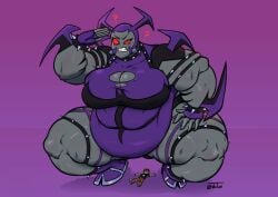 ? ?? bbw ben_10 ben_10_omniverse ben_tennyson crouching crouching_female fat fat_arms fat_belly fat_breasts fat_thighs female female_only huge_breasts imminent_death looking_around obese purple_clothes purple_hair red_eyes spiked_armband spiked_legband ssbbw tearing_clothes to'kustar vhite9 way_bad weight_gain