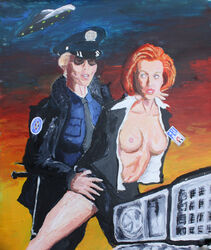 clothing crossover dana_scully debbie_callahan everettreno police_academy small_breasts x-files yuri