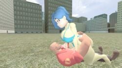 1boy1girl 3d 3d_(artwork) big_breasts bikini classic_tari_(smg4) glitch_productions looking_at_partner oc seductive_look smg4 tari_(smg4)