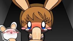 animated anthro blowjob blue_eyes blush brown_fur cum cum_inside fast_pace female furry male malino_species mammal mouth_open no_sound oral oral_sex pleasure_face pretty_blood rabbit rabbit_ears tagme tears trash_of_this_galaxy vibrator vibrator_in_pussy video white_fur