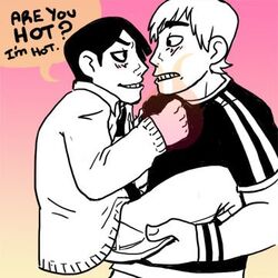 2boys english_text gay incognitymous male male_only matthew_patel monochrome scott_pilgrim tagme text todd_ingram yaoi