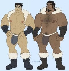 2boys artist_name avatar_legends bara beefy bolin bulge daddy flaccid fraternity gay male male_only manly nuktuk the_legend_of_korra tonraq water_tribe wolf_con_f yaoi