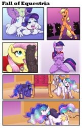 2024 2d 2d_(artwork) 2d_artwork 6+girls absurd_res angry_sub anthro applejack_(mlp) bound broken_horn clothed_male_nude_female collar collar_only color_edit colored defeat defeated fall_of_equestria fantasy female femsub fluttershy_(mlp) friendship_is_magic genitals group happy_sub hasbro heroine hi_res licking male male/female maledom misogyny multiple_girls multiple_subs my_little_pony nude oral penetration penile penis penis_lick princess_celestia_(mlp) princess_luna_(mlp) rape raped rarity_(mlp) sex sex_slave shad0w-galaxy slashysmiley slave spike_(mlp) spoils_of_war third-party_edit tongue tongue_out twilight_sparkle_(mlp)