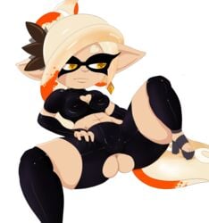 2016 absurd_res alpha_channel amber_eyes anus breasts cleavage clothed clothing female footwear hi_res high_heels humanoid inkling navel nintendo pointy_ears shoes shorty_stories simple_background splatoon thick_thighs transparent_background video_games