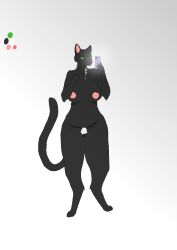 absurd_res aceshadownight anthro anthro_only cat_tail curvy_figure digitigrade felid feline female hi_res inverted_nipples mammal nipples nude nude_female pubes selfie solo wide_hips