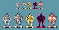 blue_background breasts color earthbound female female_only front_view multiple_females multiple_girls nintendo pixel_art pussy rule_63 sprite_sheet standing starman tagme vulva