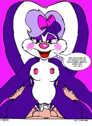 anthro breasts female fifi_la_fume human interspecies male male_pov nude open_mouth penis pussy sex skunk straight tagme tiny_toon_adventures toonpimp toony