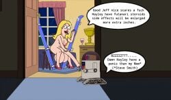 american_dad bedroom bedroom_sex dialogue_bubble enlargement episode_cannon francine_smith futanari hayley_smith hyper_balls jeff_fischer jossyless large_penis long_penis nude_female nude_male robotic very_long_penis weed