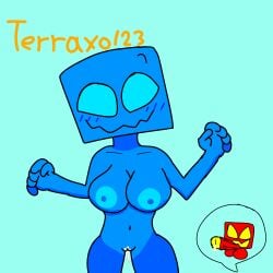 big_breasts big_penis blue_skinned_female cube_12_(geometry_dash) cum_in_pussy geometry_dash hard_cock thick watermark wet