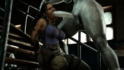 3d blender blender_(software) blowjob cyberbolt futa_on_female futanari mrs._x resident_evil rule_63 sheva_alomar