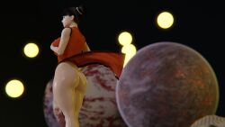 3d chichi dragon_ball high_slit_dress lion_cloth milf pale-skinned_female planet supernova