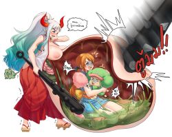 big_belly cut_away dragonwing29876 fart female female_focus intestines male nami nami_(one_piece) one_piece post-timeskip stomach stomach_bulge tony_tony_chopper vore yamato_(one_piece)