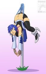 aqua_(kingdom_hearts) ass_cleavage atomic_wedgie blue_eyes blue_hair blue_panties butt_crack criminalkiwi hanging_wedgie humiliation kingdom_hearts kingdom_hearts_birth_by_sleep wedgie