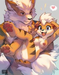 <3 4_toes anthro anthrofied arcanine ass barefoot breasts brother brother_and_sister canid canine carrying carrying_partner chest_tuft claws clothed clothing cute_fangs duo edit feet female fur furry furry_only gesture grey_background growlithe hair heart larger_male legs_up looking_at_viewer lying male mammal naked nintendo nipples nude older_brother on_back open_mouth orange_body orange_fur pawpads paws pink_pawpads pokemon pokemon_(species) popodunk pussy sibling simple_background sister size_difference smaller_female smile striped_body stripes tail toe_claws toes tongue tuft v_sign video_games white_hair younger_female younger_sister