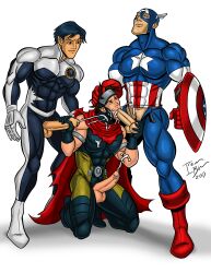 3boys billy_kaplan captain_america gay icemanblue male male_only marvel mmm_threesome northstar steve_rogers threesome wiccan yaoi