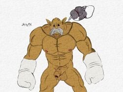 anthro champa chubby_male dragon_ball dragon_ball_super duo hi_res humanoid male male/male muscular toppo zeltrexarts