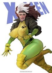 1girls anna_marie big_breasts breasts breasts_bigger_than_head brown_hair brunette clothed clothed_female clothing comic_book_character costume erect_nipples female female_focus female_only fully_clothed green_eyes headband high_heels hourglass_figure huge_breasts human human_only innie_belly_button jacket large_breasts light-skinned_female light_skin long_hair looking_at_viewer marvel mature mature_female nipple_bulge open_mouth plump_lips puffy_areolae puffy_nipples rogue_(x-men) seductive smile smug solo solo_female solo_focus stiletto_heels teeth thick_thighs tight_clothing tongue tortuga very_high_heels voluptuous x-men