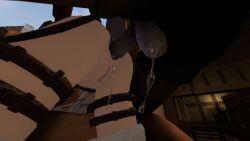 3d 3d_(artwork) anal anal_insertion anal_sex annie_leonhardt anus ass attack_on_titan blonde_hair blue_eyes coat cum cum_in_ass cum_inside dick dildo doggy_style female female_only female_penetrated glasses green_eyes green_hair hoodie laarian military military_uniform no_panties pants_down penis ring sex sfm short_hair soldier source_filmmaker strap-on strapon straps uniform vest