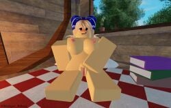 1girls 3d 3d_(artwork) alternate_version_available areolae barefoot blush breasts charlotte_(that_rel) completely_nude completely_nude_female female female_only full_body masturbation naked naked_female nipples nude nude_female open_mouth open_smile pussy roblox robloxian sitting smile solo solo_female that_rel