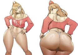 1girls ass ass big_ass big_breasts big_butt big_thighs blonde_hair breasts bubble_ass bubble_butt butt_crack chainsaw_man color dat_ass doublehero female hand_on_ass hand_on_butt huge_ass huge_butt huge_thighs large_ass large_breasts large_thighs looking_at_viewer power_(chainsaw_man) shiny_ass shiny_butt shiny_hair shiny_skin skimpy_clothes teeth teeth_showing thick_ass thick_thighs thighs yellow_eyes