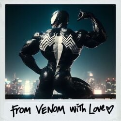 ai_generated ass bing_image_creator male_only marvel marvel_comics muscular muscular_arms muscular_ass muscular_male polaroid text venom venom_(marvel) writing