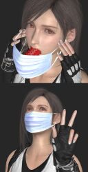 3d 3d_(artwork) dildo_in_mouth dildo_mask final_fantasy final_fantasy_vii mask tagme tifa_lockhart tingleoz victory_sign