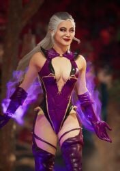 1female 1woman 3d 3d_(artwork) 3d_model cleavage_window edenian female female_focus female_human female_only female_solo haviksluz mortal_kombat mortal_kombat:_deception mortal_kombat_1_(2023) netherrealm_studios queen sindel solo solo_female solo_focus white_eyes