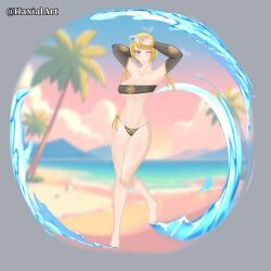 female grand_summoners haxial hazuki_(grand_summoners) swimsuit