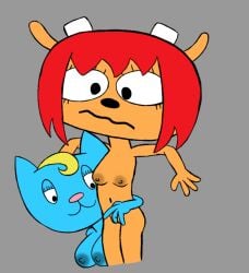 animal_humanoid anthro big_breasts blonde_hair blue_body blue_fur bovid breasts canon_couple caprine digital_media_(artwork) duo felid feline female female/female fur genitals hair horn humanoid katy_kat lammy_lamb lesbian lesbian_couple lesbian_sex lesbians mammal mammal_humanoid nipples nude parappa_the_rapper playstation pussy red_hair sheep simple_background smile sony sony_corporation sony_interactive_entertainment sticky_carl um_jammer_lammy vaginal_penetration yuri