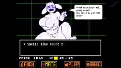 anthro big_breasts bigbeanpole black_background boss_monster bovid breasts caprine collaboration completely_nude fakeryway female hi_res mammal mature_female nipples pleasure_castle simple_background solo toriel undertale undertale_(series) video_games white_body