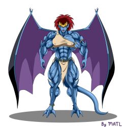 1girls abs biceps breasts extreme_muscles female female_only gargoyles matl muscles muscular muscular_arms muscular_female muscular_legs muscular_thighs pecs solo tail wings