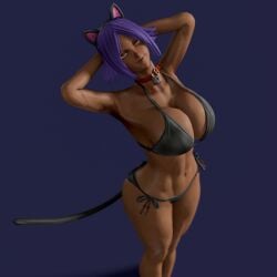 1girls 3d 3d_(artwork) 3d_model bleach blender blender_eevee female female_only shihouin_yoruichi solo supurattabrain