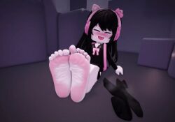 1girls 3d 3d_animation animated bruhhhhmomennnnnt feet feet_focus foot_fetish foot_tease gif pink_soles roblox roblox_avatar robloxian smelly_feet soles tagme uwucutesingle