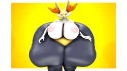 big_ass big_breasts braixen breasts bubble_butt huge_ass huge_breasts pokemon pokemon_(species) thick_thighs wide_hips yukinikkifurry