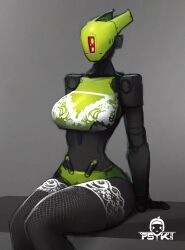 green lingerie psyk323 robot robot_girl robot_humanoid tagme