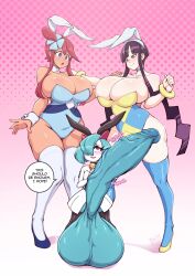 1boy 2girls better_version_at_source big_balls big_breasts big_penis blush bunny_ears bunny_girl bunnysuit choker cleavage dark_hair dmxwoops elesa_(pokemon) erection female femboy feminine_male height_difference huge_balls huge_breasts huge_cock hung_trap hyper hyper_balls hyper_penis imminent_sex imminent_threesome interspecies kirlia kurly larger_female leotard male male_kirlia mature_female pale-skinned_female pale_skin penis_awe pokémon_(species) pokemon pokemon_(species) pokephilia red_hair size_difference skirt skyla_(pokemon) small_but_hung smaller_male tan-skinned_female tan_skin thick_thighs thighhighs twitter_sample