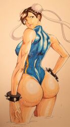 ass big_ass bubble_butt chun-li huge_ass mature_female milf octavius_dp one_piece_swimsuit street_fighter swimsuit thong_swimsuit wet_skin