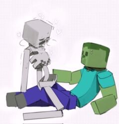 color heart hi_res kogito minecraft minecraft_mob monster on_top panting shaking shaking_lines skeleton skeleton_(minecraft) submissive zombie zombie_(minecraft)