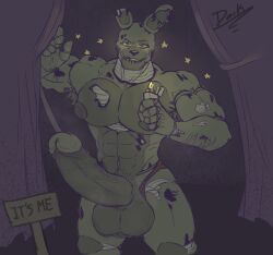 3d_(artwork) animatronic anthro balls biceps big_balls big_muscles big_penis bodily_fluids clothing dark_wolf digital_drawing_(artwork) digital_media_(artwork) english_text erection five_nights_at_freddy's five_nights_at_freddy's_3 fur genitals hi_res huge_balls huge_cock lagomorph leporid machine male male/male male_only mammal muscles muscular muscular_anthro muscular_male musk musk_clouds musk_fetish musky_balls musky_cock nipples nude pecs penis rabbit robot scottgames solo springtrap springtrap_(fnaf) sweat text thong underwear