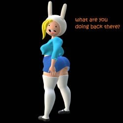 3d adventure_time ass ass_focus big_ass big_breasts big_butt bubble_butt butt curvaceous curvy curvy_female curvy_figure female fionna_and_cake fionna_the_human_girl heperson hips jiggle jiggling_ass posing skirt teasing thick thick_ass thick_thighs thighhighs thighs