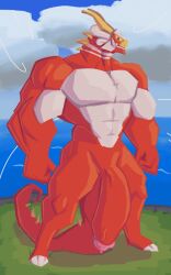 1boy bara big_muscles huge_balls huge_cock hyper_penis king_of_red_lions male male_only no_humans solo the_legend_of_zelda thick_penis veiny_penis zchill zephyrchill