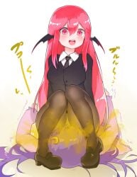 13o blush facesit facesitting fart fart_fetish farting_in_face head_wings koakuma patchouli_knowledge purple_hair red_eyes red_hair succubus touhou