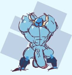 ball_growth big_muscles flexing huge_cock male_only penis_growth shovel_knight shovel_knight_(character) thick_penis veiny_penis zchill zephyrchill