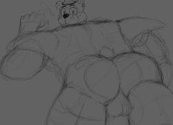 absurd_res anthro ass barazoku bear big_ass big_ass_(male) big_butt bubble_ass bubble_butt butt fat_ass fat_butt five_nights_at_freddy's five_nights_at_freddy's:_security_breach gay glamrock_freddy_(fnaf) hi_res huge_ass huge_butt kopk male male/male male_only massive_ass massive_butt plump_ass plump_butt scottgames sketch solo video_games