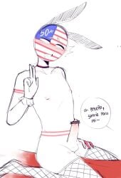 anal anal_sex blush bunny_ears bunnysuit cartoony countryhumans drooling erect_penis fishnets gay hickeys male pleasure_face russia_(countryhumans) united_states_of_america_(countryhumans)