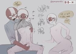 _sam001 anal_sex big_dom_small_sub canada_(countryhumans) countryhumans cumming_from_stroking cute cute_face erect_penis gay glasses japan_(countryhumans) kissing naked recording yaoi