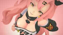 1girls 3d 3d_(artwork) big_breasts female female_focus female_only giddora nicole_demara pink_hair pov zenless_zone_zero